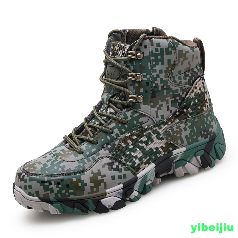 Camouflage Men's Army Boot Combat Shoes Military Hiking Training High Top  Desert