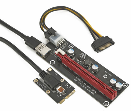 Carte graphique plus pour ordinateur portable | adaptateur riser miniPCI e TO X16 PCIe | via 50 cm USB - Photo 1/12