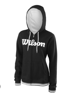 Wilson Zip Up Black Hoodie Size Small Unisex Tennis Sports