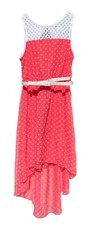 Emily West Girls Red Polka Dots Summer Dress w/Belt for Special Occasion Size 10