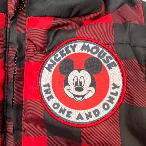 Disney Jacket Boy 24 Mickey Mouse Plaid Sleeveless Vest Hood Pocket Cruise 2T + - Picture 3 of 8