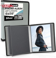 Dunwell Photo Album 8X10 Silver with Black Mounting Paper, 8 X 10 Photo  Art