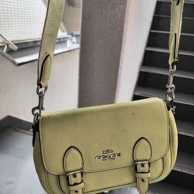 COACH Lucy C6782 Pale Lime Shoulder Bag Crossbody Bag Leather Used