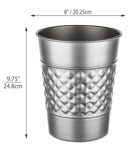 Handcrafted Metal Wastebasket Trash Can for Home Office Bedroom, Decorative - Picture 4 of 6