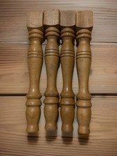 Set of 4 Vintage Classic Spool Baluster Turned Wood 12" Table Legs Restoration
