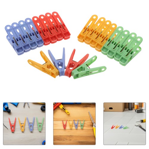 60 Stück Kunststoff Wäscheklammern - bunte Kunststoff Wäscheklammern Kleiderbügel Clips Kleidung - Bild 5 von 12