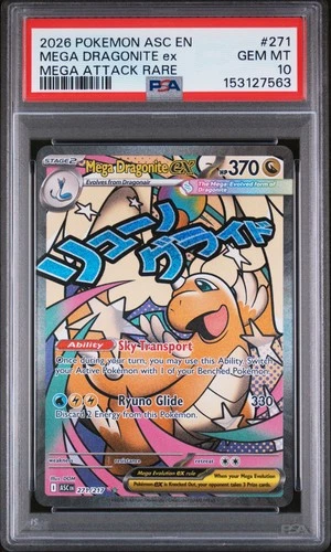 2026 POKEMON ASC EN-ASCENDED HEROES MEGA ATTACK RARE MEGA DRAGONITE EX PSA 10