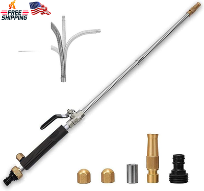 #ad 39 Inch High Pressure Washer Hose Jet Nozzle Power Sprayer Wand Flexible Black $33.81