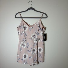 NWT Lulus Magical Meadow Blush Pink Floral Skort Dress Romper M Spring Vacation