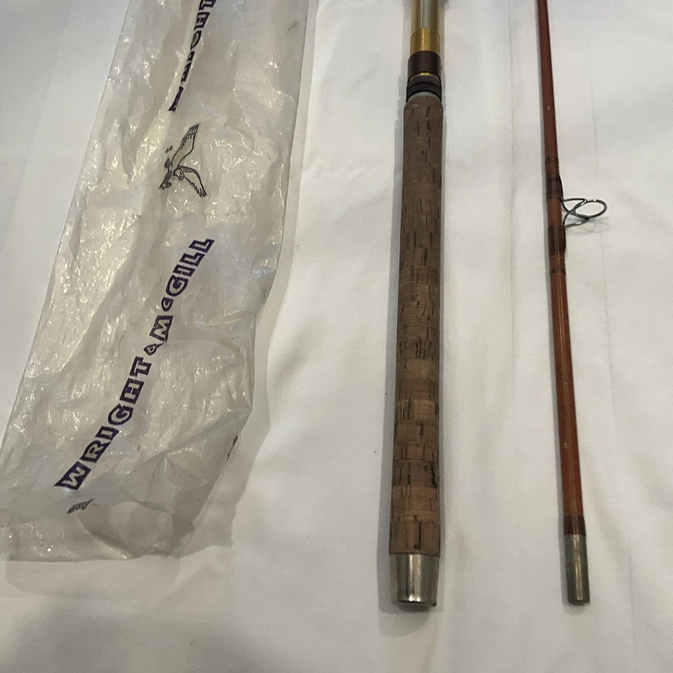 Caña de pescar con mosca Wright & McGill de colección sin DLS 8,5 pies con funda original Foto 2 de 4