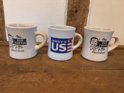 90 s Vintage Tassen Tassen Try Our Coffee It s Delicious, Jerry s US Tassen x 3 