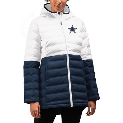 Women's Dallas Cowboys MSX Strahan Willow Quilted Hooded Jacket Sz XL