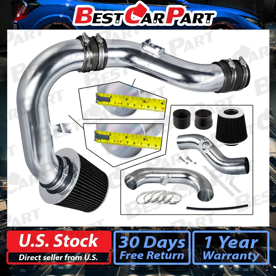 BCP NEGRO para 02-07 WRX/STi 2.0L/2.5L Turbo Kit de inducción de admisión de aire frío + filtro Foto 2 de 4