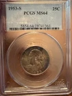 1953-S Washington Quarter PCGS MS64 Silver 25C Toned
