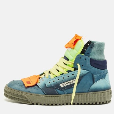 OffWhite Multicolor Canvas and Nubuck Leather 3.0 Off Court High Top Sneakers