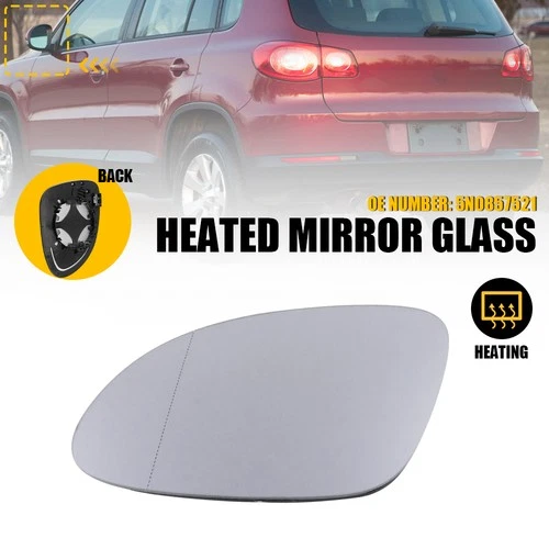 Mirror Glass Driver Left Side Heated With Backing Plate For 2009-17 VW Tiguan Y