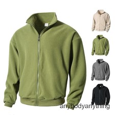 Classic Full Zip Micro Fleece Jacket Casual Work Wear Mens Sports Sweatshirt TOP
