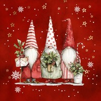 20 Servietten Roliga Julnissar Winterwichtel Weihnachten Advent Sterne 33X33Cm