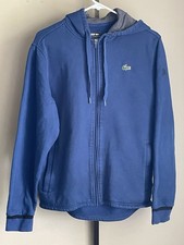 Sudadera con Capucha Lacoste Sport Novak Djokovic Para Hombre L 5 Azul Cremallera Completa Tenis