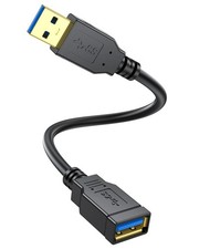 NC XQIN Short USB 3.0 Extension Cable 1 Feet, 1 feet, Black 1 Feet