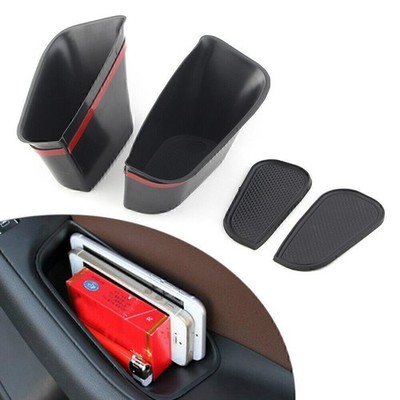 2Pcs Car Rear Door Handle Armrest Storage Box Tray Bin Kit For Audi Q5 2009-2016