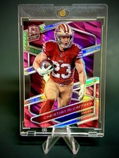 2024 Spectra Football /20 Neon Pink Christian Mccaffery 49ers Hyper SP Die Cut