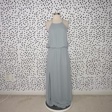 Show Me Your MuMu Green Heather Halter Chiffon Bridesmaid Maxi Dress Size Large