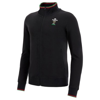Wales WRU macron Rugby XV Herren Sweat Jacke schwarz neu