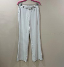 Zara Women s S Crepe Flare Pants High Waisted Trousser Bride Cream New 8958/178