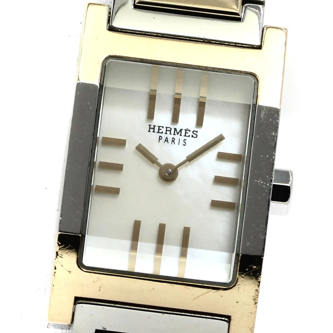 HERMÈS Orologio donna Hermes Tandem TA1.220 quarzo quadrante bianco conchiglia