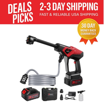 #ad Professional Grade Cordless Pressure Washer 3.0Ah Battery 16.4ft Hose Included $55.99