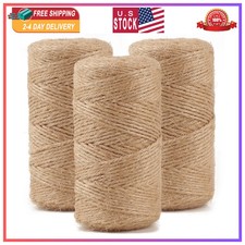 984ft Natural Jute Twine 3ply Hemp String for Gardening Gift Wrapping 3 Roll Set