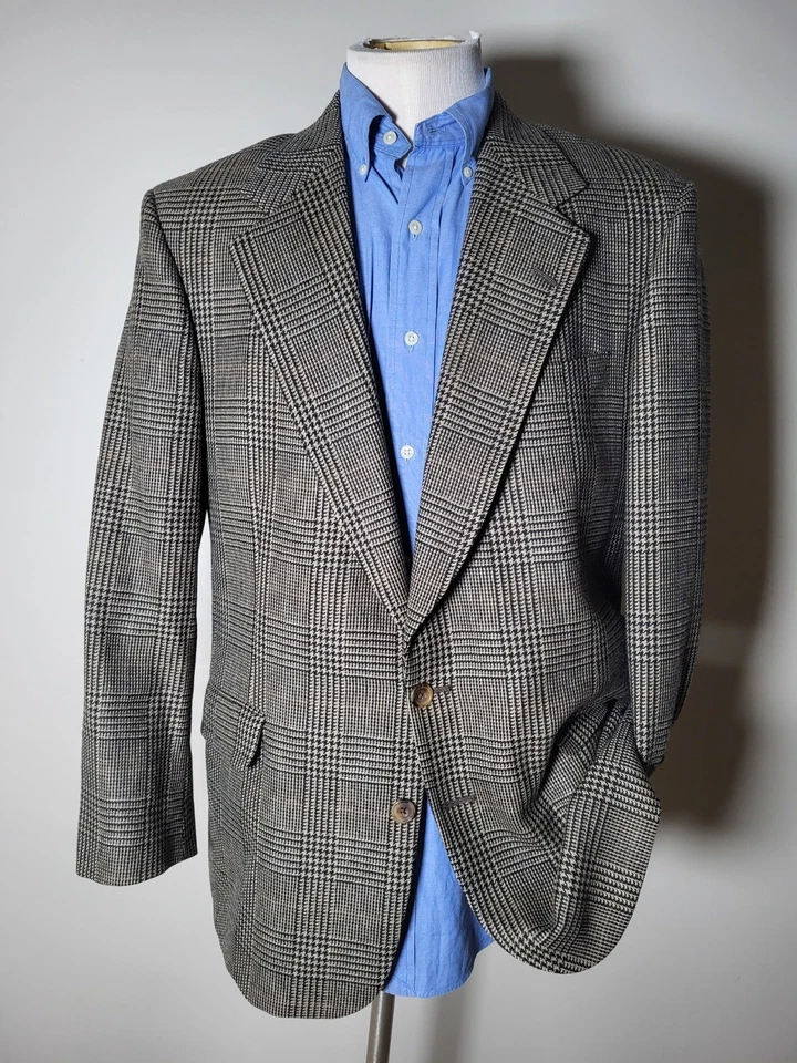 Chaqueta Blazer Abrigo Deportivo 42S Aquascutum Azul Naranja Negro Tostado Glen Cuadros Tweed Foto 2 de 4