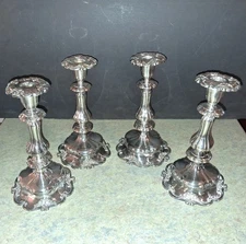 Set of 4 Vintage Gorham Silver Plated Candle Holders Electroplate 920 9" tall