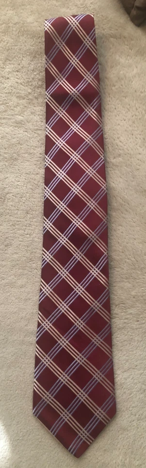 Corbata de seda Nordstrom con estampado integral roja, púrpura, bronceada patrón de cruce de colección Foto 2 de 4