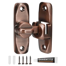 90/180°Barn Door Lock, Zinc Alloy Flip Gate Sliding Door Latches, Red Bronze