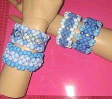4 Kandi Cuff Ponybead X Base Bracelets Kids, Teens, Adults, Gift
