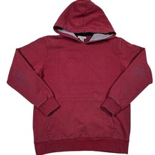 Calvin Klein Jeans Kids Burgundy Embossed Logo Pullover Hoodie Size L 14/16
