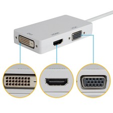 Mini Display Port Thunderbolt DP Cable to DVI VGA HDMI Adapter For Apple MacBook