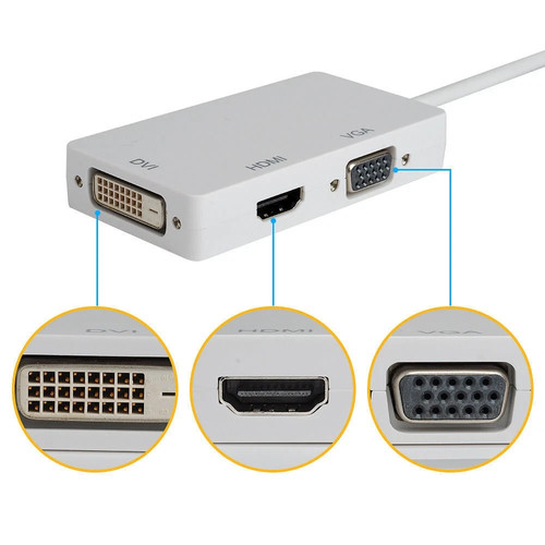 Mini Display Port Thunderbolt DP Kabel auf DVI VGA HDMI Adapter für Apple MacBook