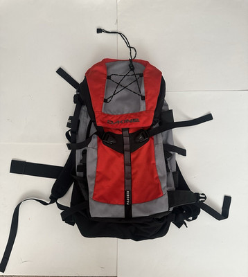 Dakine Poacher Vintage Backpack  Red Black Grey snowboarding Hiking  Sz L VGUC