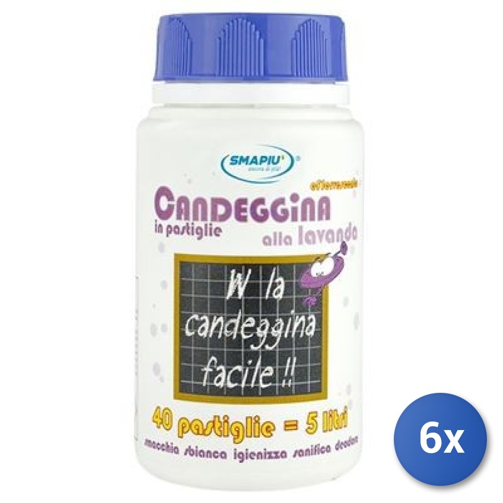Smapu Candeggina Pastiglie Lavanda - 6 Barattoli - Meno Plastica