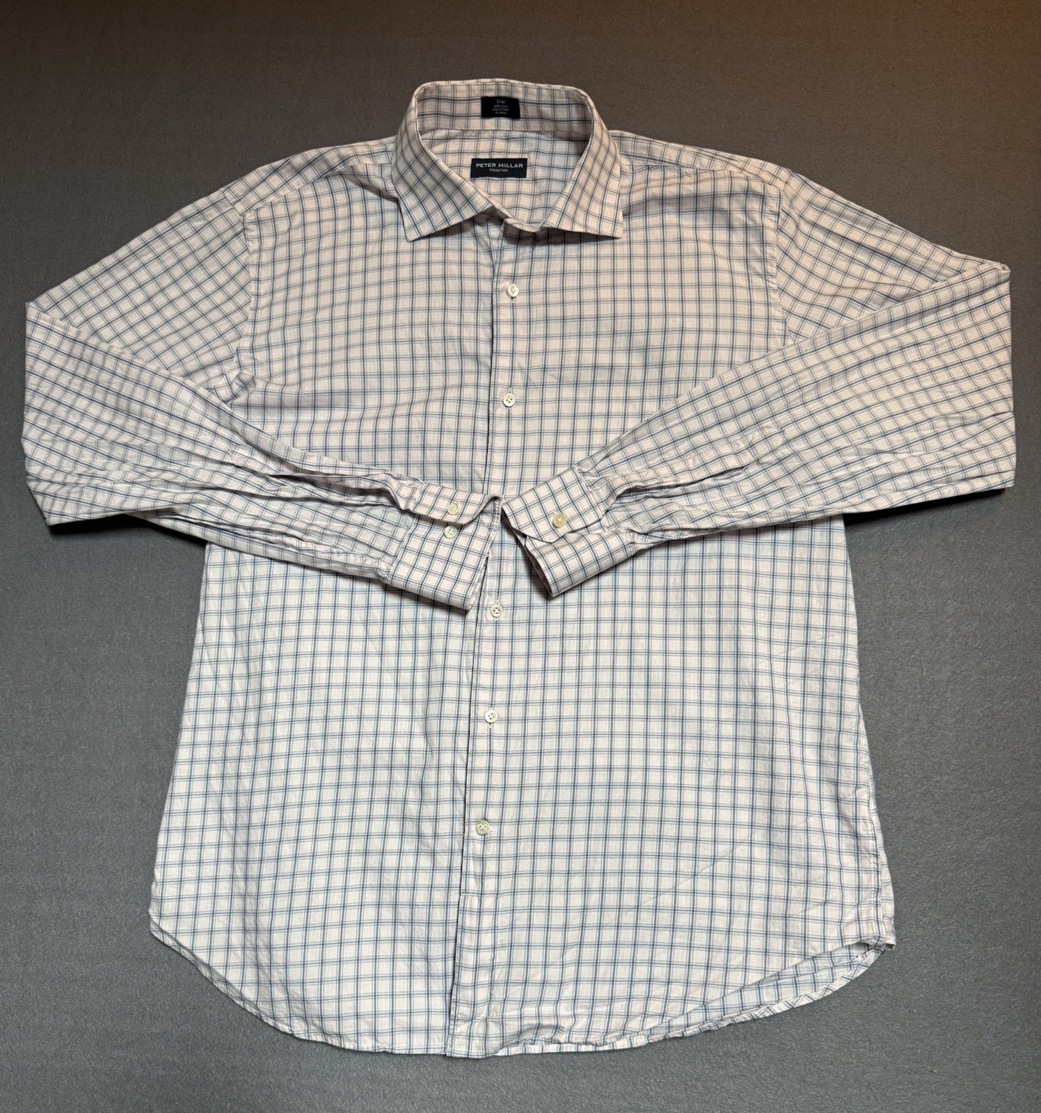 Peter Millar Hickory Check Performance Button-Dow… - image 1