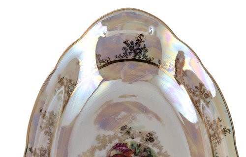 Rare Lofida Luster-ware Czech Oval Serving Plate Platter 13x8x1.5in 1.5lbs Used - Picture 15 of 20