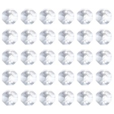 PATIKIL K9 Crystal Octagon Beads 2 Holes Pendants, 60 Pack 10mm 10mm, Clear