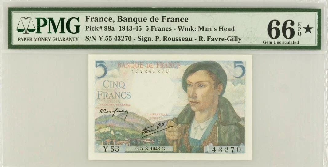 PMG French Paper Money for sale | eBay