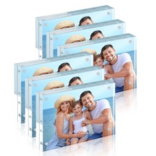 Acrylic Picture Frames 5x7, 6 Pack Magnetic 5x7 Picture Frame, Double Sided C...