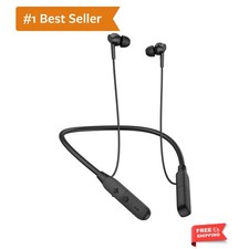 Neckband Bluetooth Earphones, 25-Hour Long Playback Black Wireless sports e...