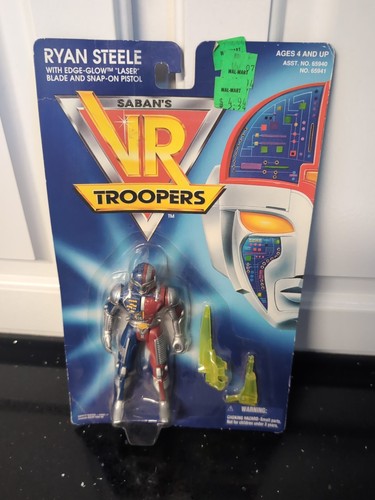 NUOVA ACTION FIGURE NUOVA 1994 SABANS VR TROOPERS RYAN STEELE NOC KENNER GLOW BLADE
