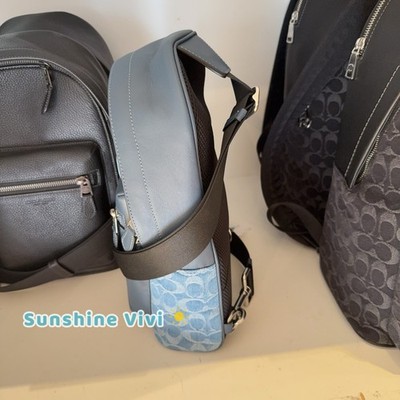 ? Coach NWT Blue  West Pack In Signature C Denim & Leather with Silver Hardware cdf25_svde_a0 main image 3